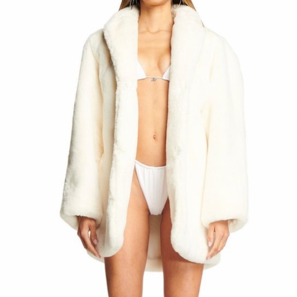 I.Am.Gia White Fur Coat